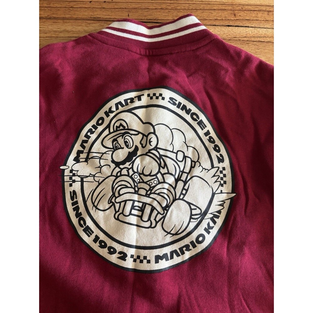 Super Mario Kart Varsity Racing Jacket Rumba Red Youth - Picture 5 of 7